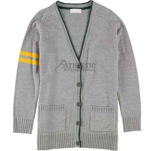 Cardigan universitaire pour femmes pulls hiver respirant rayé Design coton laine longue sororité et fraternité bouton Cardigans - Product Image 1