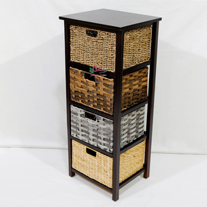 Armoire de rangement EcoCraft Vietnam pour joncs de mer naturels et jacinthes d'eau avec étagères de présentation faites à la main - Product Image 6