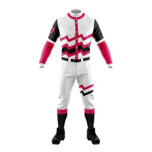 Conjunto de uniforme de béisbol personalizable con botón completo de alta calidad, secado rápido, transpirable, antibacteriano, reciclable, Unisex para adultos - Product Image 5