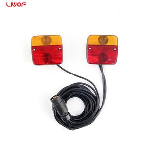 Kit de luz de remolque magnético de 12V certificado Emark de fábrica con lámparas de matrícula de giro de cola de parada y Cable de 7,5 m + 2,5 m enchufe de 7 pines - Product Image 5