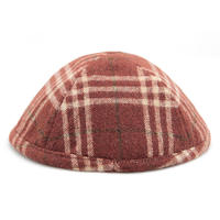 Kipá Roja Retro Personalizada, Gorro Judío Étnico de Cuello Redondo de Algodón Puro, Nueva Moda
