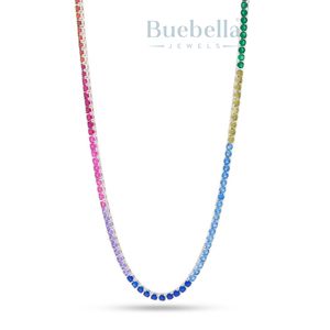 Hot Selling 925 <b>Silver</b> Plated 4mm Moissanite Diamond Spectrum Hiphop Style Prong Set <b>Tennis</b> Chain for Men Women <b>Necklaces</b> - Product Image 4