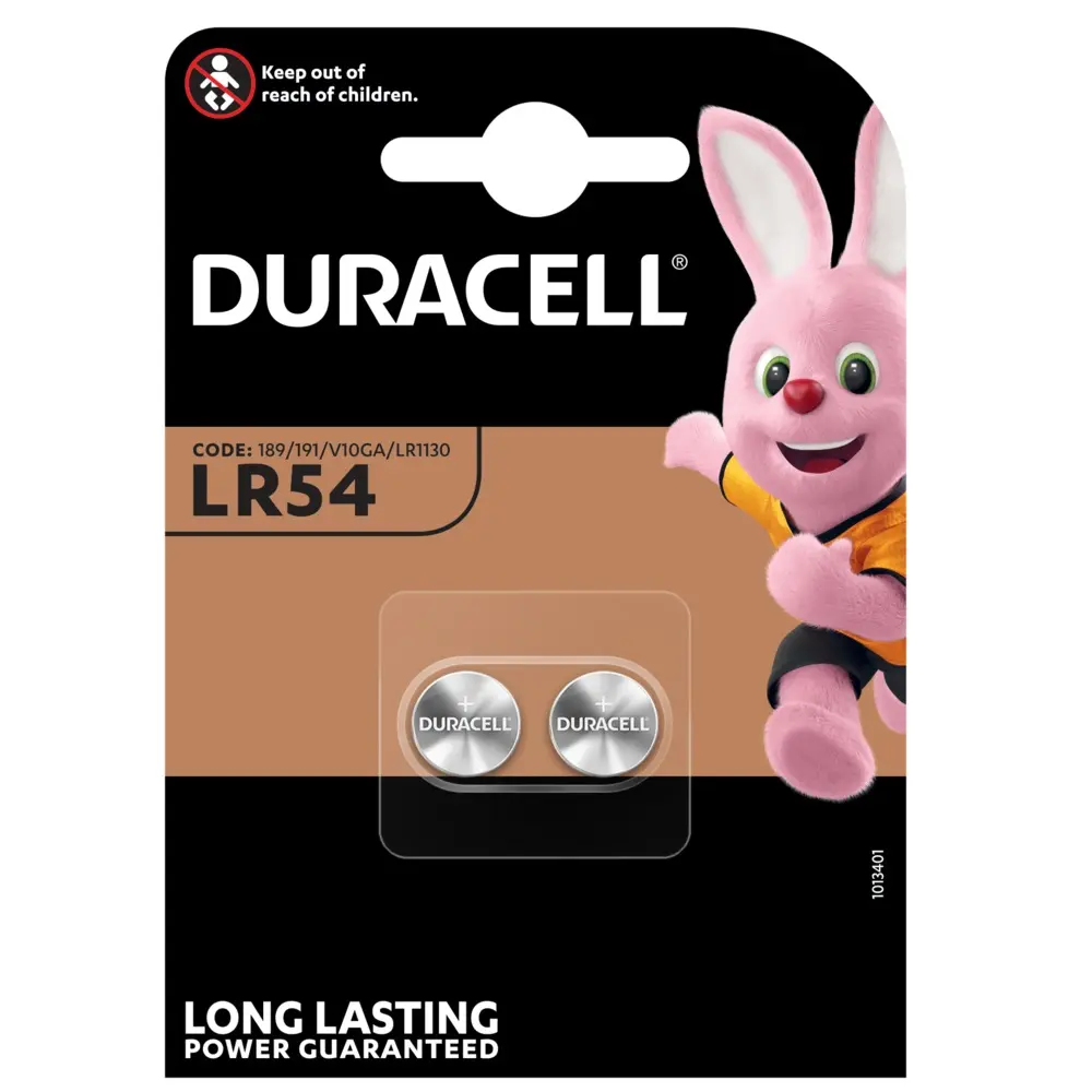 DuracellアルカリボタンセルLR54アルカリ1.5V/65mAh2pcsブリスターバッテリー/バッテリーボタンセル