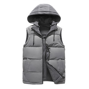 Personnalisé Hiver Bulle Puffer Gilet Fermeture Éclair Poche Logo Personnalisé Sans Manches Vestes Gilet Hommes à Capuche OEM Haute Qualité Homme Décontracté - Product Image 1
