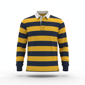 Chemises de rugby assorties pour couple Polo unisexe à manches longues et à blocs de couleurs - Product Image 1