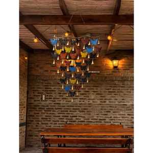 Set of 5 Recycled Iron Butterfly Wind Chimes Boho-Themed Hanging Patio Decoration for Indoor Outdoor Metal Animal Shape for Yard - Product Image 3