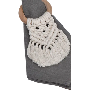 สไตล์นอร์ดิกการออกแบบที่ดีที่สุดแหวนผ้าเช็ดปาก Macrame การออกแบบมืออาชีพผู้ถือผ้าเช็ดปากที่สําเร็จรูปสูงใช้สําหรับงานปาร์ตี้ - Product Image 5