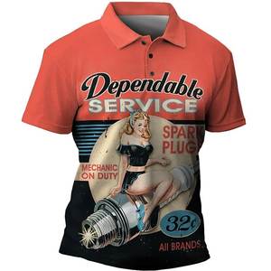 Colección de verano de lujo para hombres 100% algodón de manga corta de gran tamaño de alta calidad de punto para Polos estampado 3D antiarrugas - Product Image 3