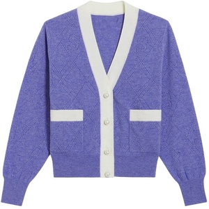 Customize V-Neck Winter Knit <b>Cardigans</b> Sororities Fraternity Patchwork Street Wear Casual <b>Spring</b> Applique Decorations - Product Image 2