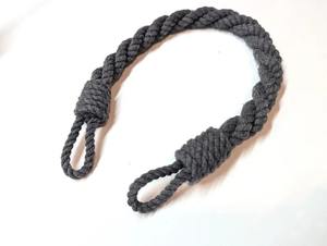 Dark Grey Cotton Rope <b>Curtain</b> Tieback Handmade Window <b>Holdback</b> - Product Image 2