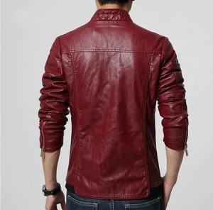 Men's Slim PU Leather Stand <b>Collar</b> <b>Jacket</b> High Street Vintage Hip Hop Trendy Male Coat with Lapel Zipper for Winter - Product Image 2