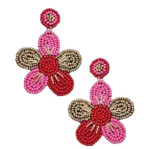 Boucles d'oreilles créoles de luxe léger en perles de verre pour femme, style bohème, tendance, pour mariage, multicolores, pour l'été, les fêtes et les vacances - Product Image 4