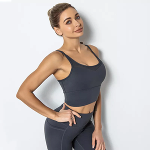 Sujetador deportivo sin costuras para mujer, Top de Fitness, Conjunto de sujetador de Yoga, copa negra y blanca, Top corto para correr, Yoga, gimnasio, venta al por mayor de fábrica - Product Image 4