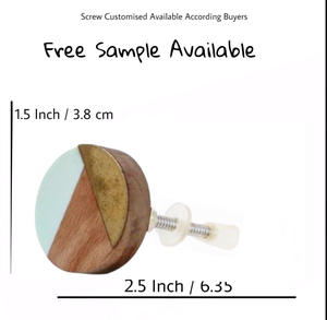 Handicraft Tricolour Round Resin Wood Brass Drawer <b>Door</b> Cabinet Knobs <b>for</b> Kitchen Warehouse Hotel Living Room <b>for</b> Apartment Use - Product Image 3