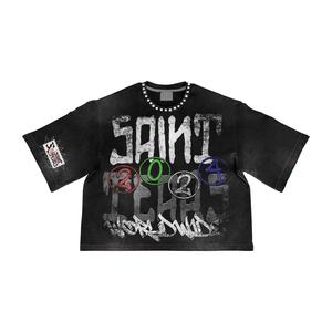 Camiseta sin mangas con diseño personalizado y logotipo para hombre, ropa de calle de algodón 100% recortada de gran tamaño con estampado personalizado Vintage para hombre - Product Image 3