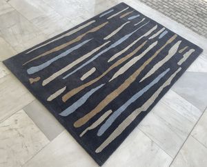 พรมขนสัตว์แบบถักมือดีไซน์แบบแอบสแตรกต์สไตล์อินเดียหรูหรามีระดับหรูหราเสื่อตรงประตูบ้านจากโรงงาน - Product Image 5