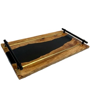 Bandeja de servicio de madera de lujo personalizada al por mayor de fábrica, bandeja de servicio de madera de uso doméstico de diseño personalizado de alta exigencia - Product Image 1