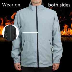 แจ็กเก็ตซอฟต์เชลล์มีฮู้ดแนวสตรีทสำหรับผู้ชายใหม่ชุดใส่ทำงานฤดูหนาวกันลมกันน้ำมีซิปดีไซน์ตามสั่ง - Product Image 5