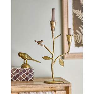 Antique Gold Oak Leaf & Acorn Metal Taper <b>Candle</b> Holder Decorative Pillar <b>Candle</b> Stand for Wedding Centerpiece Luxury Ornament - Product Image 1