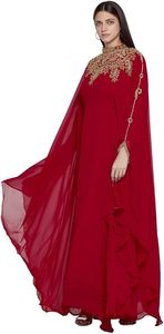 Kaftan marocain modeste de Dubaï, Abaya arabe maxi, robe de soirée longue à perles faites à la main, écologique, robe de mariée, robe de plage élégante - Product Image 2