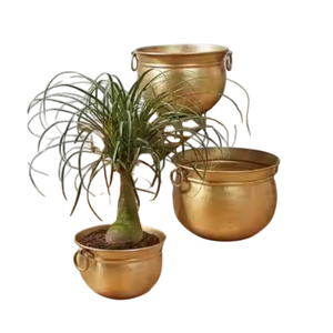 Vente chaude Ensemble de 3 Acier Inoxydable Martelé Jardin Cottage Plantes Décor Pots Jardinières En Métal Stand pour Fleur Plante Affichage - Product Image 2