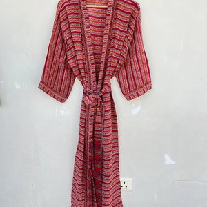 Vintage Silk <b>Kimono</b> Indian Robe Sari <b>Kimono</b> Recycled Silk <b>Kimono</b> - Product Image 1