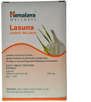 Compléments alimentaires ayurvédiques Himalaya Wellness Lasuna à base de plantes naturelles, riches en vitamine C, cultivés à l'état sauvage, en flacon plastique de 60 comprimés