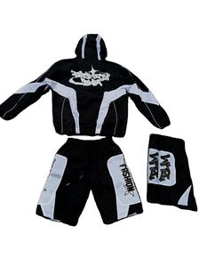 Ensemble survêtement unisexe coupe-vent à capuche imprimé avec logo personnalisé, pantalon de survêtement, ensemble 2 pièces, 100% polyester, coupe-vent, respirant, taille plus - Product Image 5