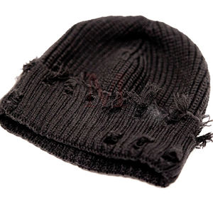 Vente en gros Bonnets acryliques d'hiver unisexes en coton de couleur unie Bonnets tricotés personnalisés 2025 Bonnet personnalisé - Product Image 1