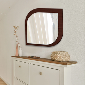 High Quality Modern <b>Leaf</b> Shape Design Decorative Wooden <b>Wall</b> Mirror Customized for Home <b>Decor</b> for Bathroom with Bulk Low Price - Product Image 4