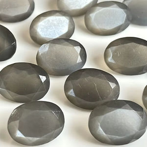 Piedra lunar gris natural 10x12mm Corte facetado ovalado Calidad superior-Piedra lunar gris llamativo Facetado ovalado - Product Image 1
