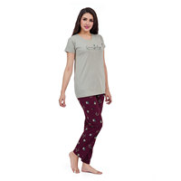 Conjunto de Pijama de Algodón Estampado para Mujer, Cintura Elástica, Paquete de 2, Top y Pantalones, Secado Rápido, Transpirable, para Primavera