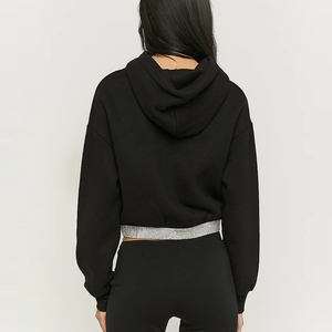 2025 traje de correr con capucha acampanada personalizado para mujer Venta caliente chándal de patrón sólido para adultos - Product Image 2