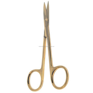 Tijeras Micro Iris de Acero Inoxidable Chapadas en Oro, 4.5 Pulgadas, Puntas Rectas Duraderas, para Cirugía, Odontología y Veterinaria - Product Image 6