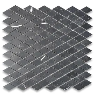 กระเบื้องโมเสคประกายเพชรรูปสี่เหลี่ยมขนมเปียกปูน1x1-7/8รูปสี่เหลี่ยมขนมเปียกปูน N86XH หินอ่อนสีดำแบบพรีเมี่ยม - Product Image 1