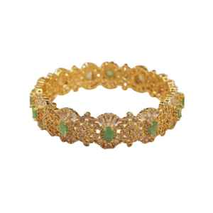 Enamel Open Bangle Bracelet for Women Palace Style <b>Chinese</b> Jingtailan Inspired Fashion Jewelry with Cloud Brocade Design - Product Image 1