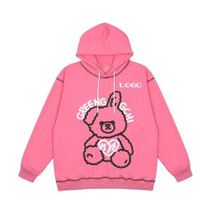 Sudaderas con capucha multicolores con estampado de hojaldre Invierno Casual Estilo callejero de moda Aspecto de hip hop con patrón sólido - Product Image 4
