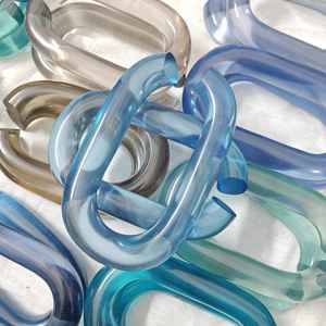 Cadena de Resina Gruesa Multicolor Mate y Pulida, Piezas de Cadena Acrílica para Decoración de Paredes, Cadena de Eslabones, Todos los Colores Disponibles - Product Image 6