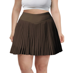 Jupe-short de tennis grande taille pour femme, vêtement de sport, taille haute, plissée, avec short intégré, extensible, pour l'entraînement, logo personnalisé - Product Image 6