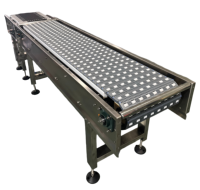 Convoyeur à bande modulaire à rouleaux de qualité alimentaire avec structure en acier inoxydable pour la transformation de la viande et le transport de cartons