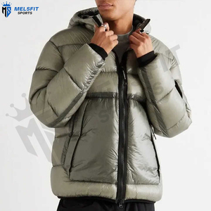 High Quality Custom OEM Coated Stand Collar Hooded Puffer <b>Jacket</b> for <b>Men</b> Customized Logo Winter Casual Eco-Friendly <b>Letter</b> - Product Image 1