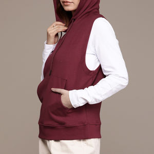 Meilleures ventes Sweat à capuche sans manches pour femmes, coupe ajustée, pour l'entraînement physique, léger et long, pour la course à pied - Product Image 2