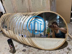 Miroir en rotin fait à la main en forme de pomme, décoration murale pour chambre d'enfant, miroir tissé naturel pour la décoration intérieure de la chambre d'enfant - Product Image 6