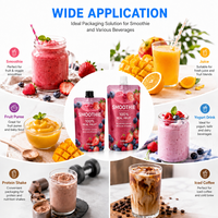 Op maat bedrukte, hoogwaardige smoothie stand-up pouch van aluminiumfolie, food grade, BPA-vrij, voor verpakkingen van milkshakes, sappen en yoghurt.