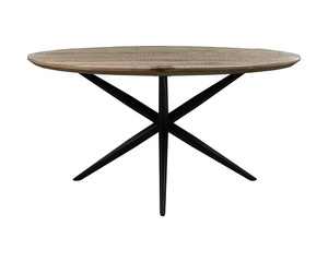 Moderno estilo artesano de madera para borde suizo ovalado mesa de comedor plegable de Metal muebles de cocina para el hogar Hotel para la vida a granel - Product Image 1