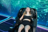 Fauteuil de massage en cuir commercial 2026 Zen Pause Conforme ADA Station de relaxation SmartPay