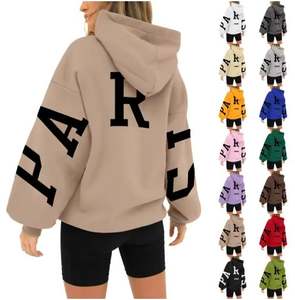 Sudadera con capucha de manga larga con estampado de moda de alta calidad para mujer, sudadera con logotipo personalizado, sudaderas con capucha de gran tamaño de lana, ropa de calle para mujer - Product Image 1