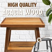 Table de cuisine extérieure en bois à 2 niveaux, idéale pour patio, jardin, piscine, avec banquette, canapé, rangement, pour petits espaces, table d'appoint