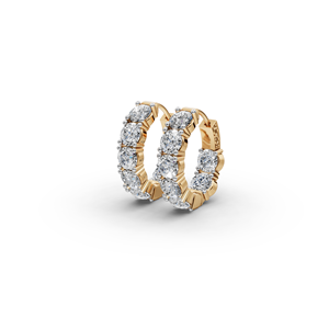14 paires de boucles d'oreilles ovales serties de diamants, or 18 carats, bijou statement pour femme - Product Image 1