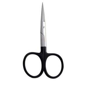 Haute qualité 4 pouces mouche attachant des ciseaux rasoir tranchant noir poignée bord dentelé pour tissu/couture mouche attachant Instrument chirurgical - Product Image 1